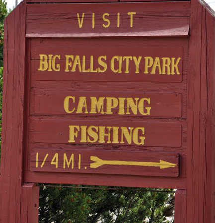 sign - Big Falls City Park